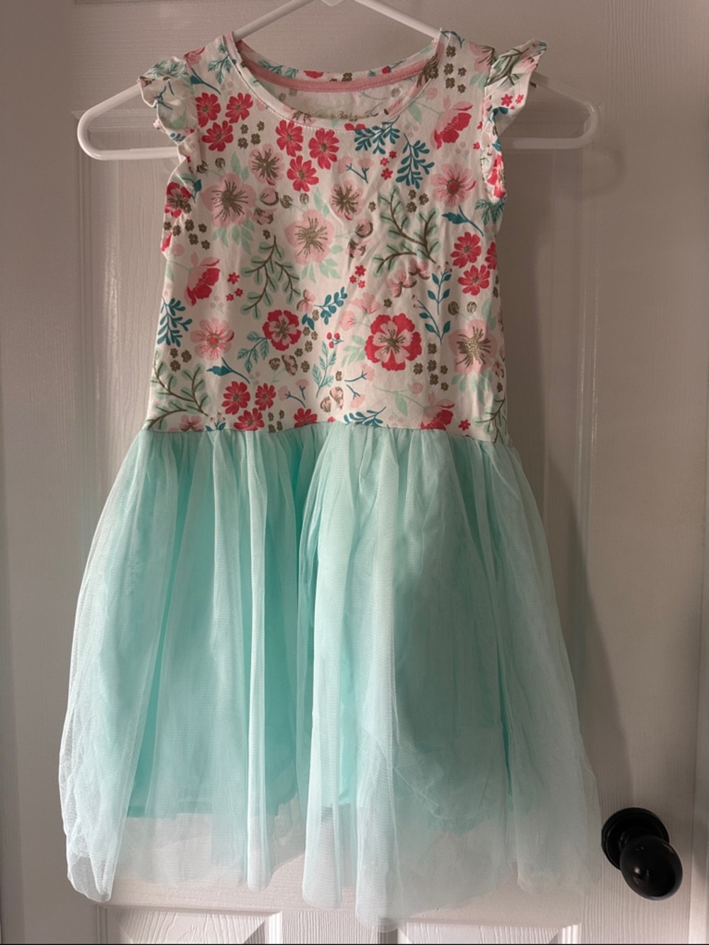 Tommy Bahama Floral Dress Mint Tulle Skirt Girls Dress Sz 7/8 NWOT